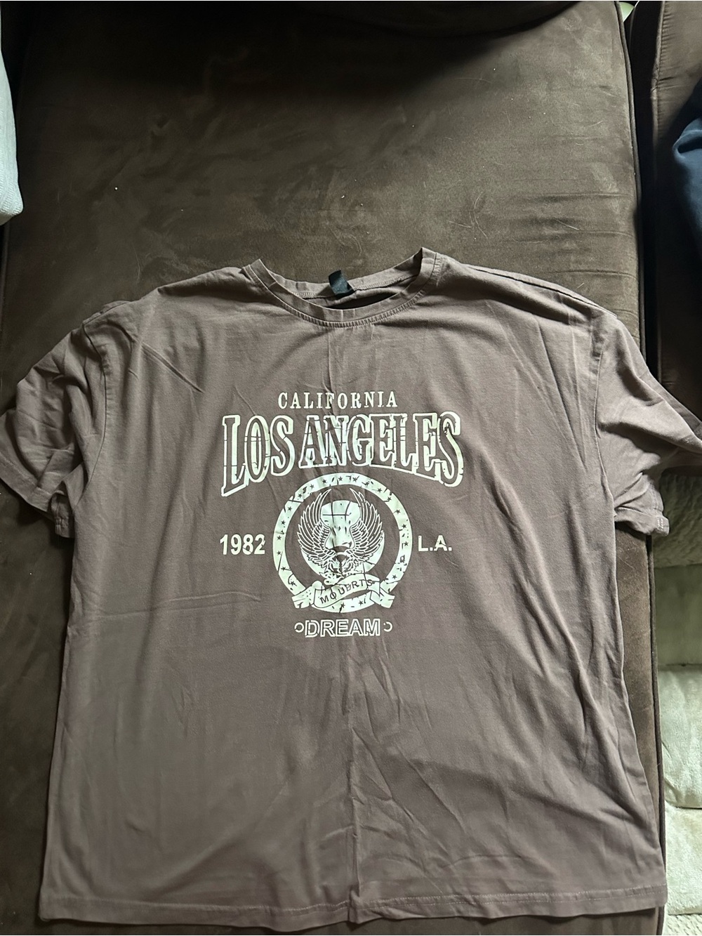 SHEIN Brown Los Angeles Graphic Tee